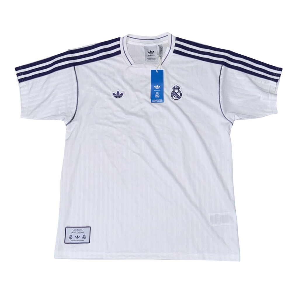 Adidas Originals Real Madrid Icon Jersey White Purple JF2581 Mens Small NWT